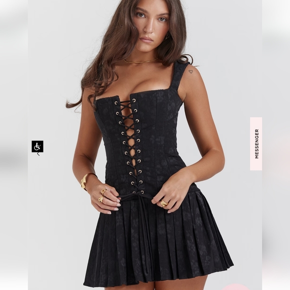 House of CB Dresses & Skirts - ***1 Left***House of CB Talia Black Pleated Mini Dress